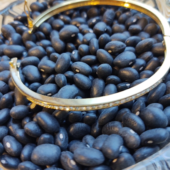 Vintage Goldtone Rhinestone Bangle - Picture 9 of 14